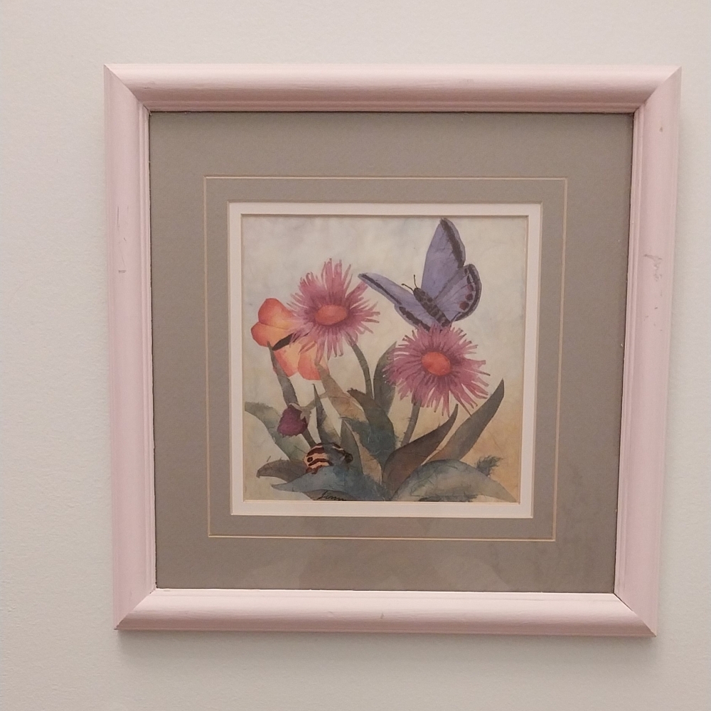 Floral and Butterfly Framed Art